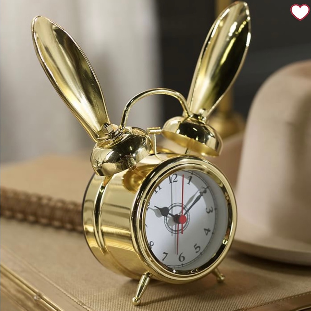 Pottery Barn Teen Emily & Meritt Bunny Alarm Clocks in Gold